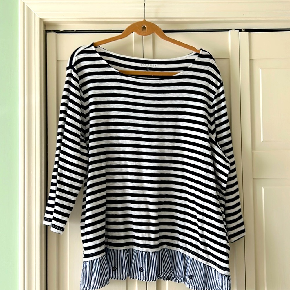 Talbots Tunic, navy and white